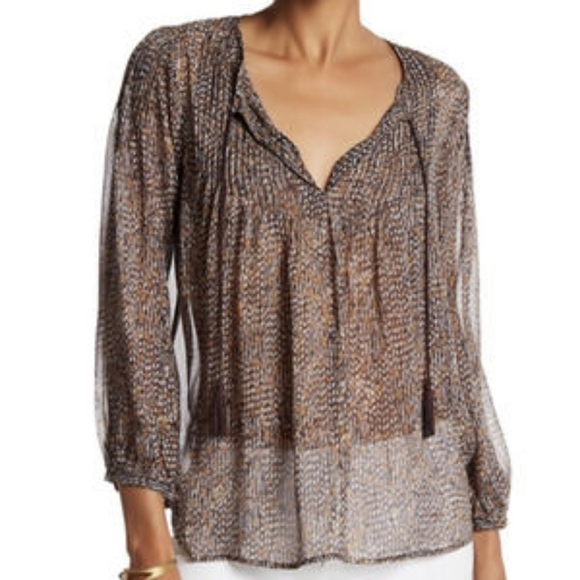 Joie Tops - Joie Suzatta Silk Leopard Print Blouse Small